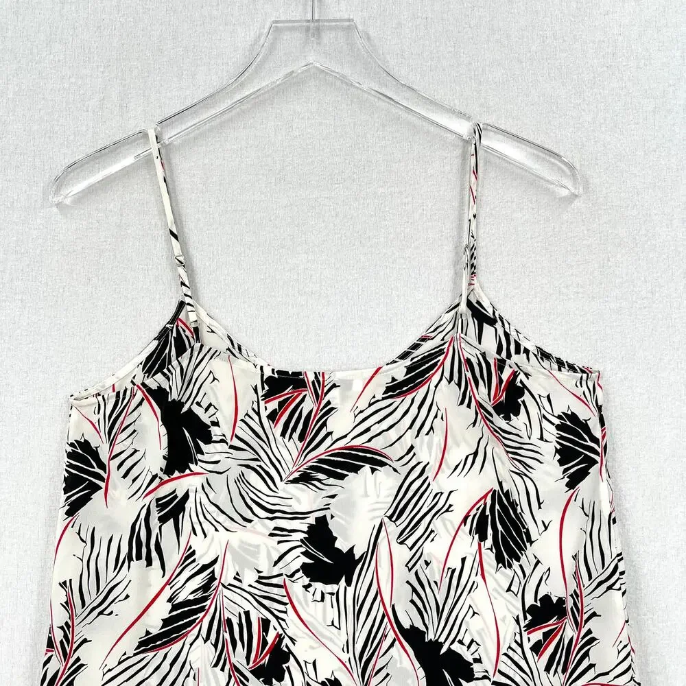 EQUIPMENT Layla Silk Print Cami Womens Small White Black Floral Leaf Print Layer - Picture 6 of 15